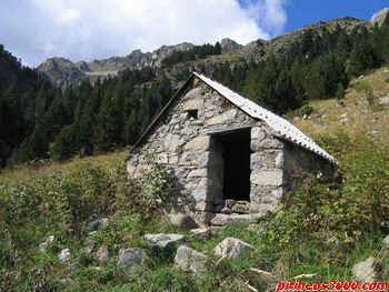 Cabaña del Foradet entre frambuesos