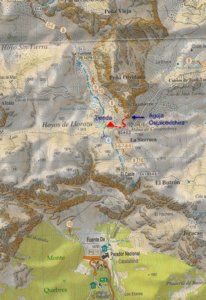 Croquis: Mapa Topográfico Excursionista. Macizos Central y Oriental Picos de Europa. Editorial Adrad