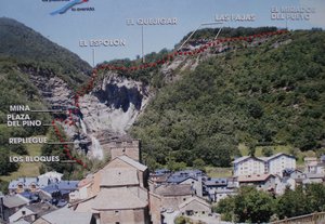 Croquis de la ferrata en el inicio de la misma.