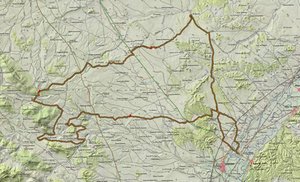 Mapa de la zona e itinerario efectuado.