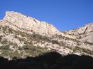 La Pared sur del Pico Mediodía desde el Reguero del Aguila. 30-1-10.