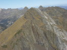 en el centro Tuca Blanca de Pomèro, a su izqda Salvaguardia, a su drcha pico de la Mina, desde la cima del Malh dera Artiga