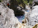 La poza saltada y la continuación del barranco.