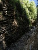 Un vistazo desde el puente al Barranco de la Ollaza.