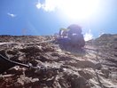 Contraluz en el Tercer Resalte de la Ferrata de Santa Elena. 9-7-14.