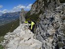 Coronando la Primera Cima de la Ferrata de Foradada del Toscar. 15-4-16. 