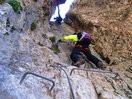 Pared vertical en el Segundo Torreón de la Ferrata de Foradada del Toscar. 15-4-16.