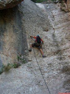 El segundo tramo: una pared de unos 75º con buenos agarres