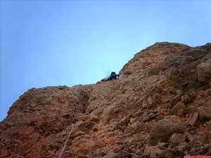 Aqui se ve a miguel angel en el tercer largo, una vez pasado el paso de 5c+