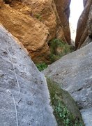 Tobogán superior de la Canal del Palomo con verdín.